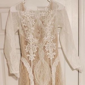 Boho Long Sleeve Wedding Dress Size 2